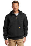 Carhartt® Rain Defender® Paxton Heavyweight Hooded Zip Mock Sweatshirt - Black - S
