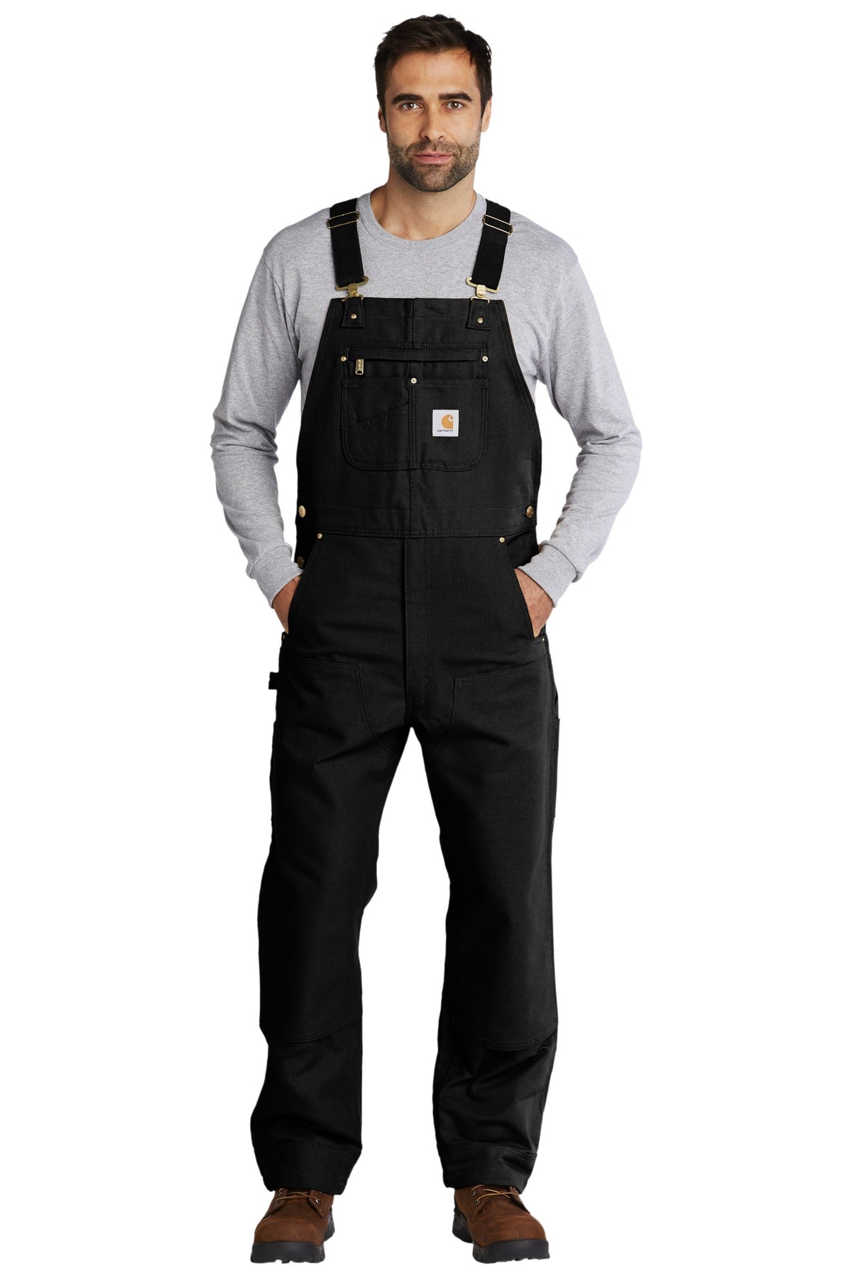Carhartt® Duck Unlined Bib Overalls - Black - 3030