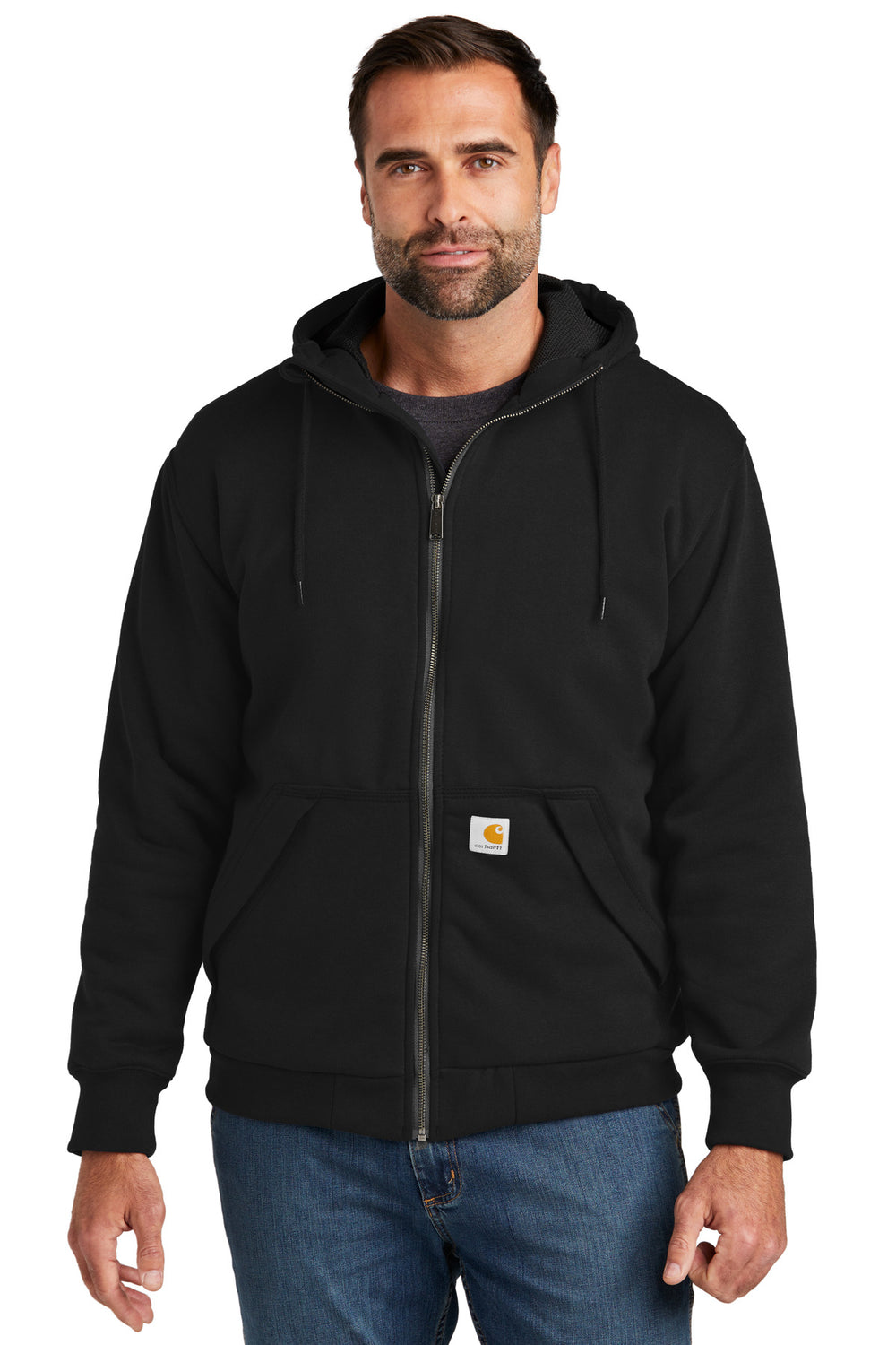 Carhartt® Midweight Thermal-Lined Full-Zip Sweatshirt - Black - S