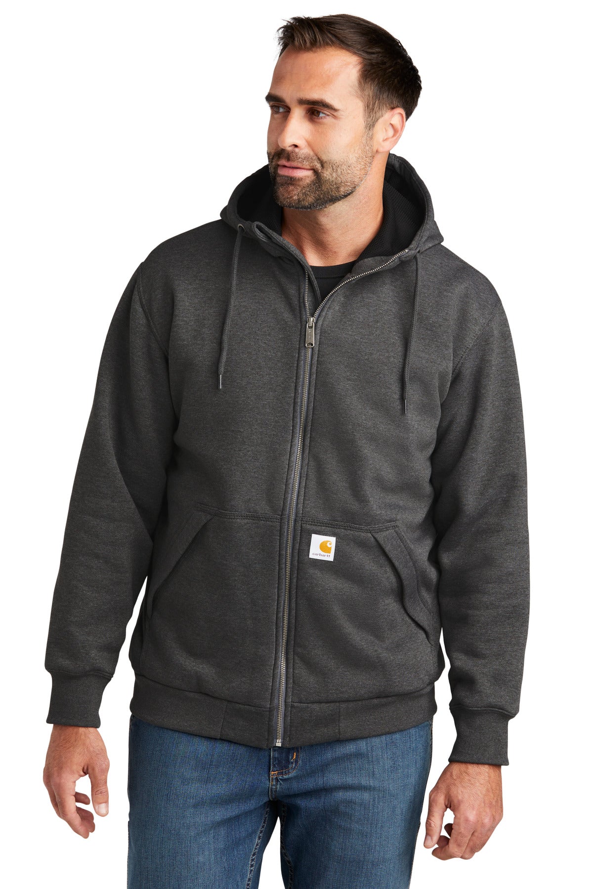 Carhartt® Midweight Thermal-Lined Full-Zip Sweatshirt - Carbon Heather - S