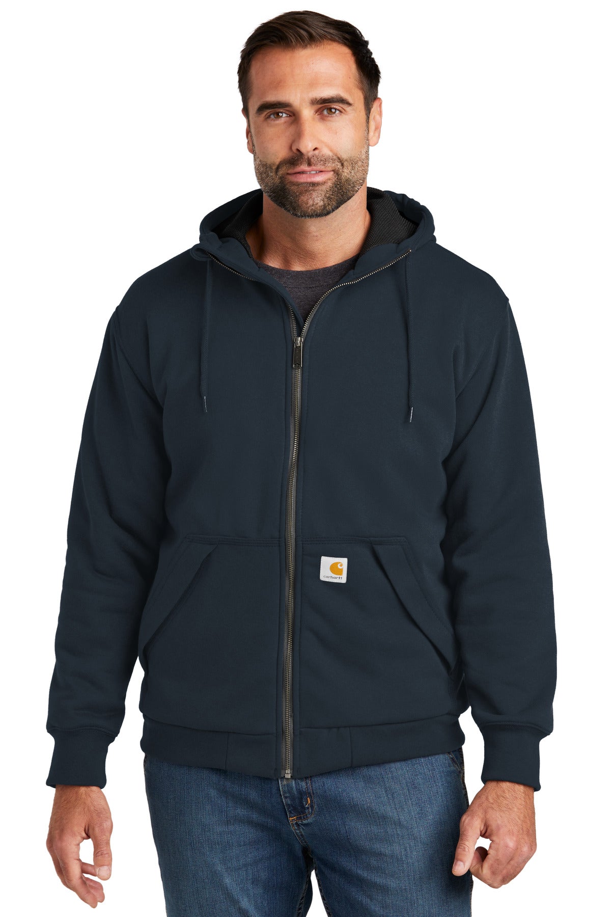 Carhartt® Midweight Thermal-Lined Full-Zip Sweatshirt - New Navy - S