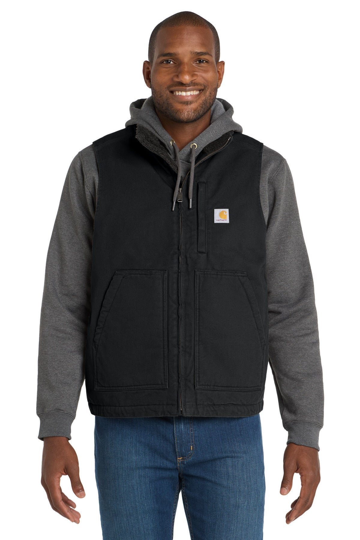 Carhartt® Sherpa-Lined Mock Neck Vest - Black - S