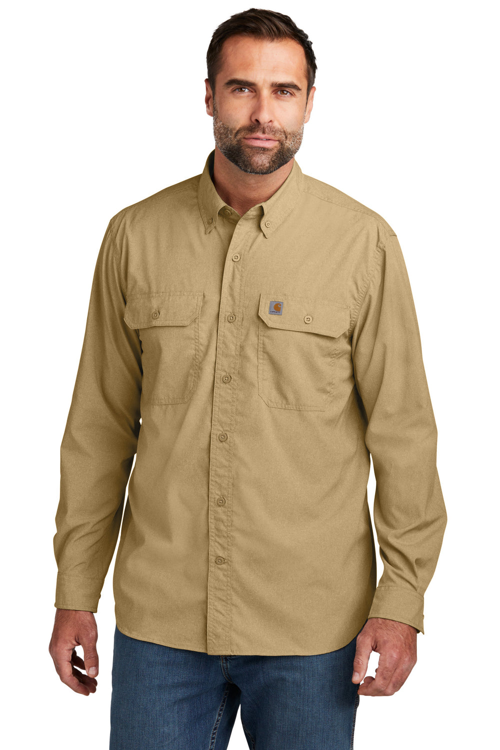 Carhartt Force® Solid Long Sleeve Shirt - Dark Khaki - S