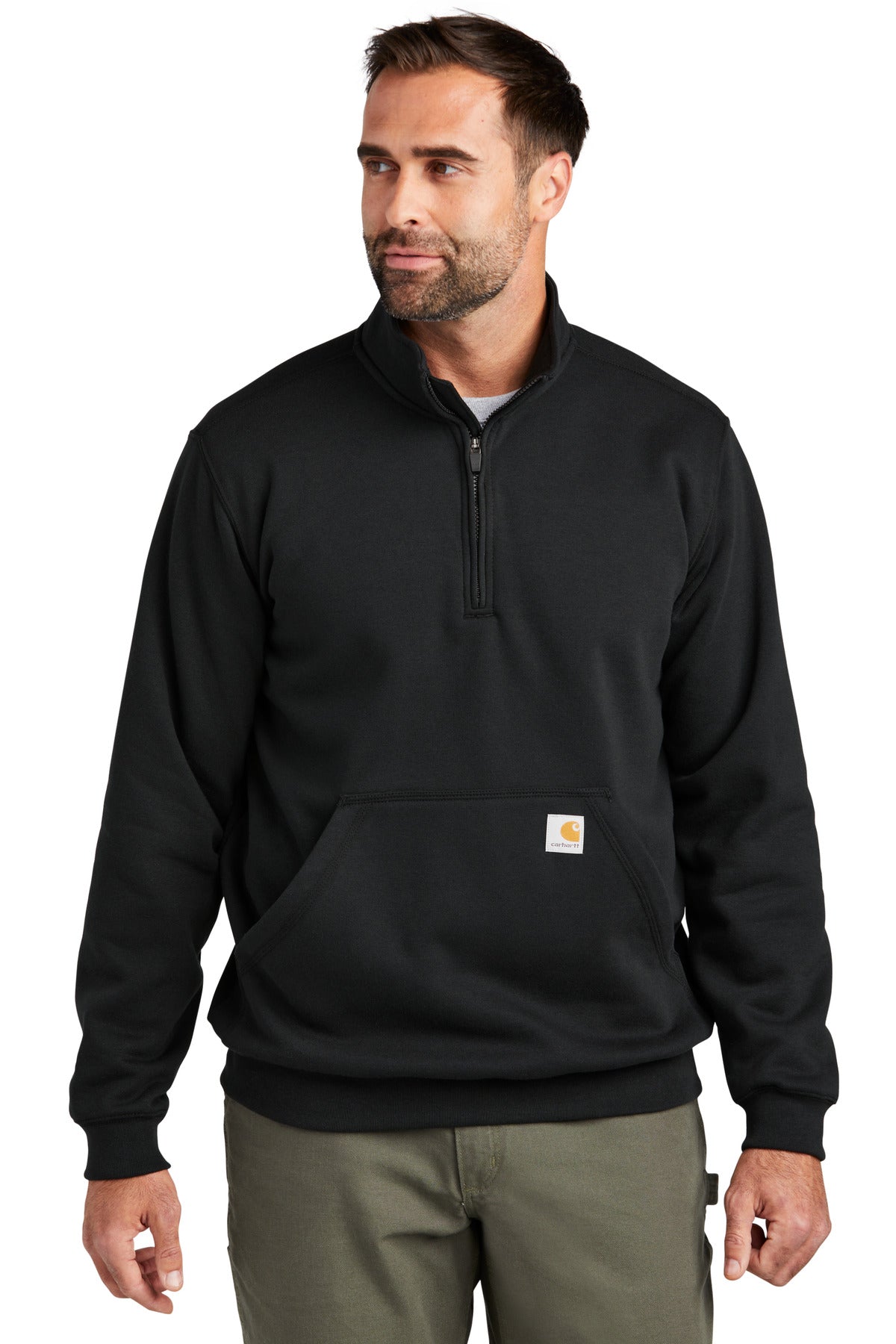 Carhartt® Midweight 1/4-Zip Mock Neck Sweatshirt - Black - S