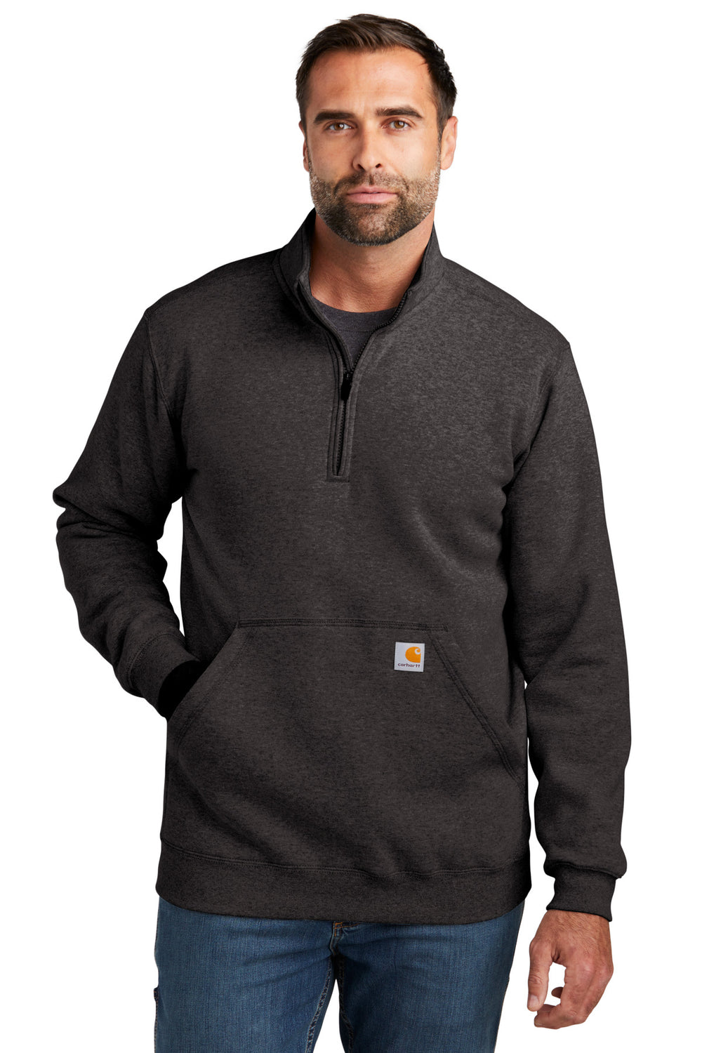 Carhartt® Midweight 1/4-Zip Mock Neck Sweatshirt - Carbon Heather - S