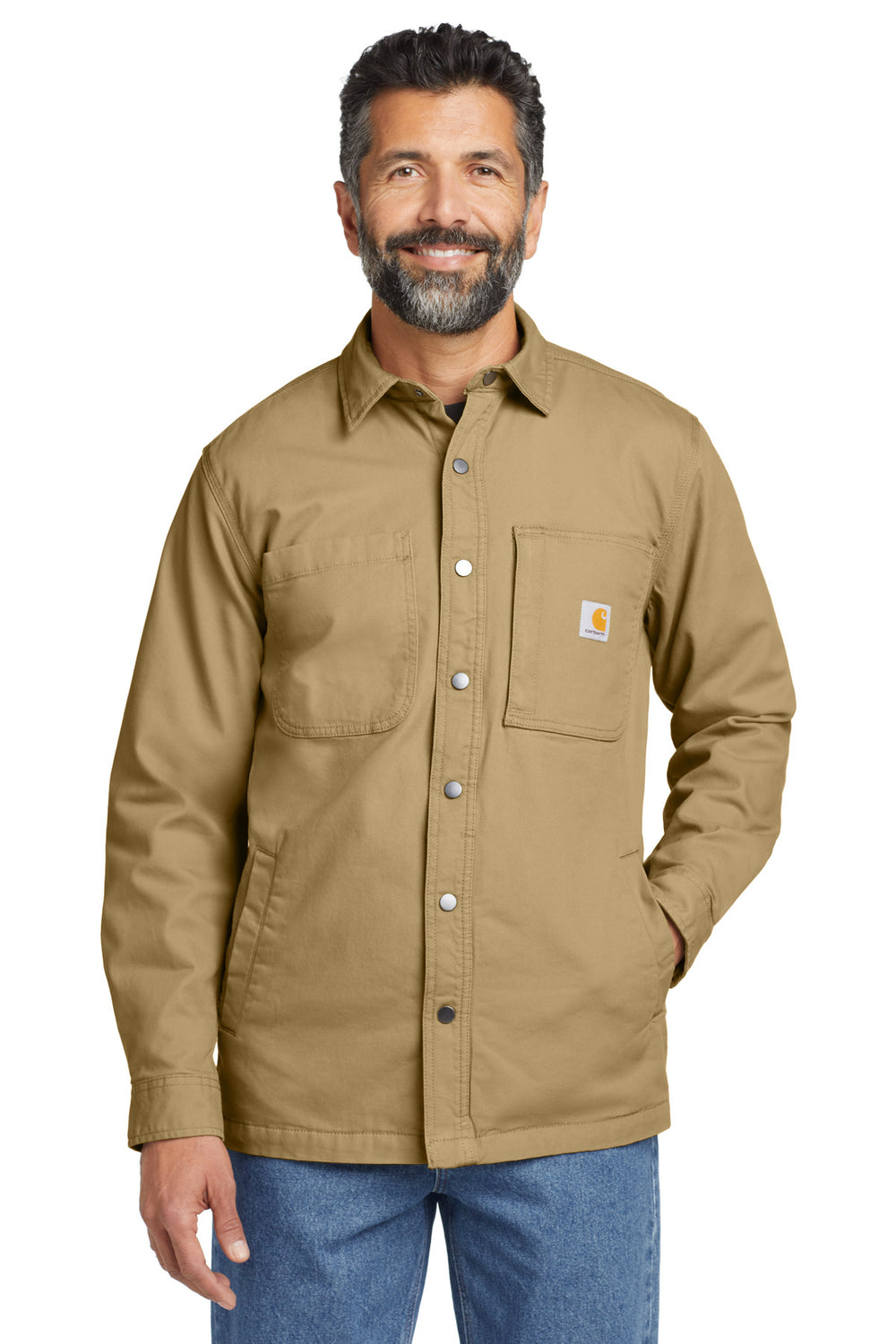 Carhartt® Rugged Flex® Fleece-Lined Shirt Jac - Dark Khaki - S