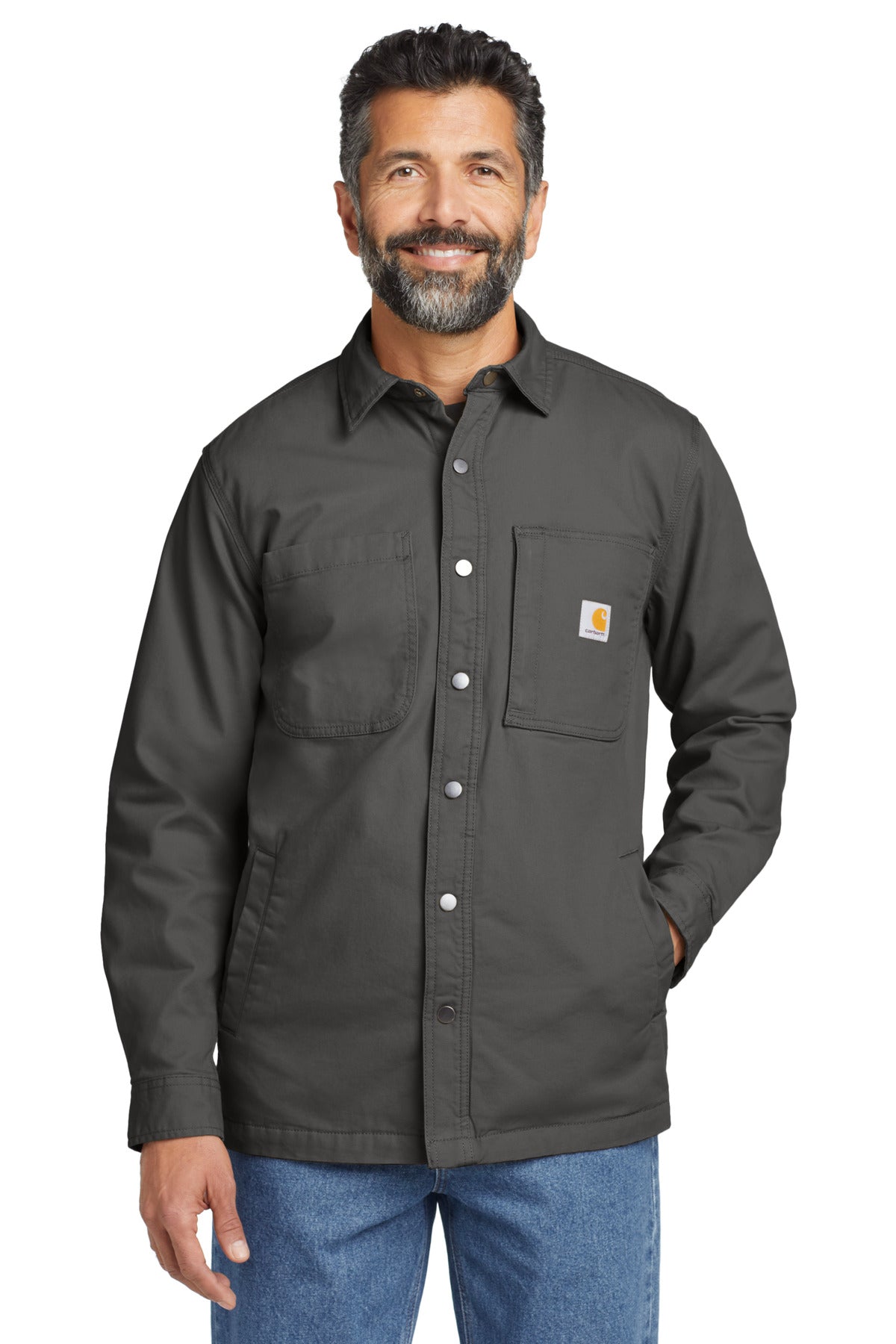 Carhartt® Rugged Flex® Fleece-Lined Shirt Jac - Shadow Grey - S