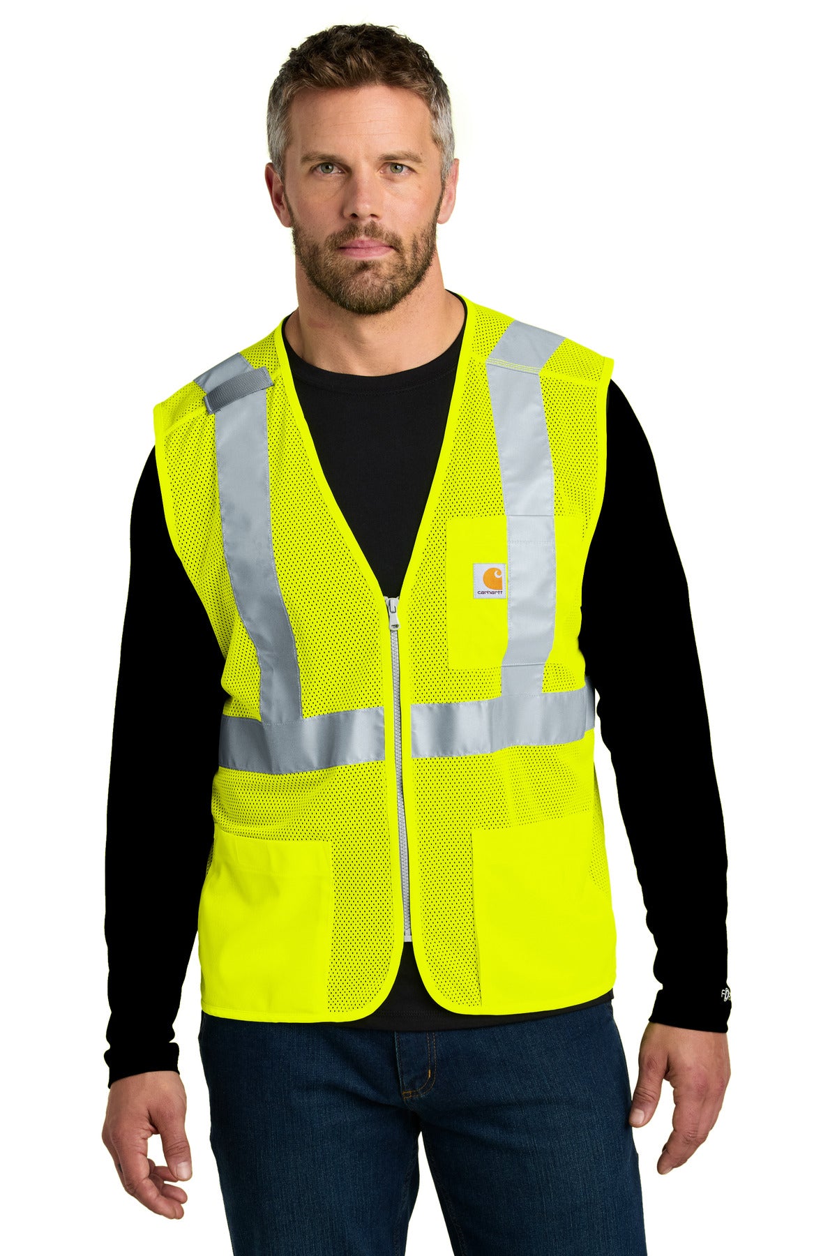 Carhartt® ANSI Class 2 Mesh Zip-Front Vest - Brite Lime - XS/S
