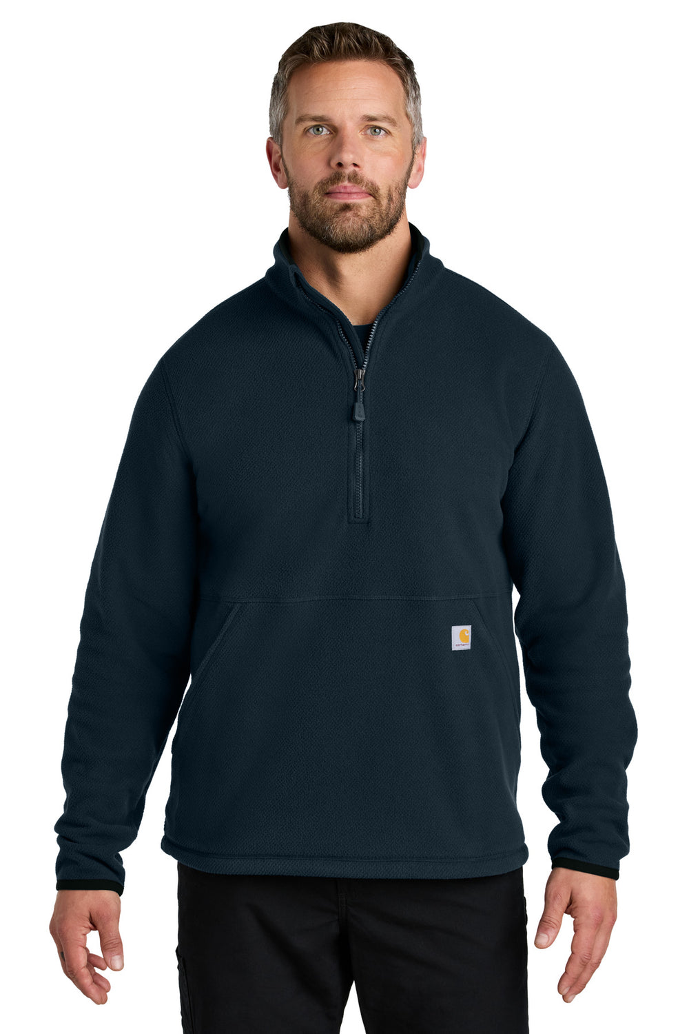 Carhartt® Textured 1/2-Zip Fleece Jacket - Navy - S