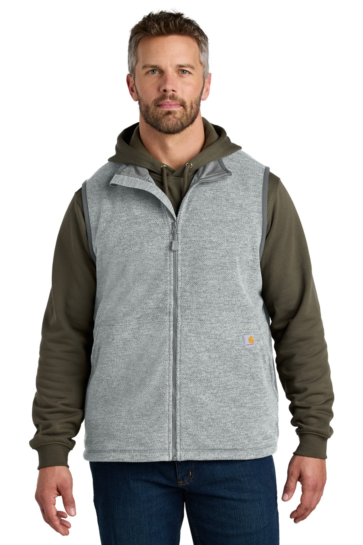 Carhartt® Textured Fleece Vest - Heather Grey - S