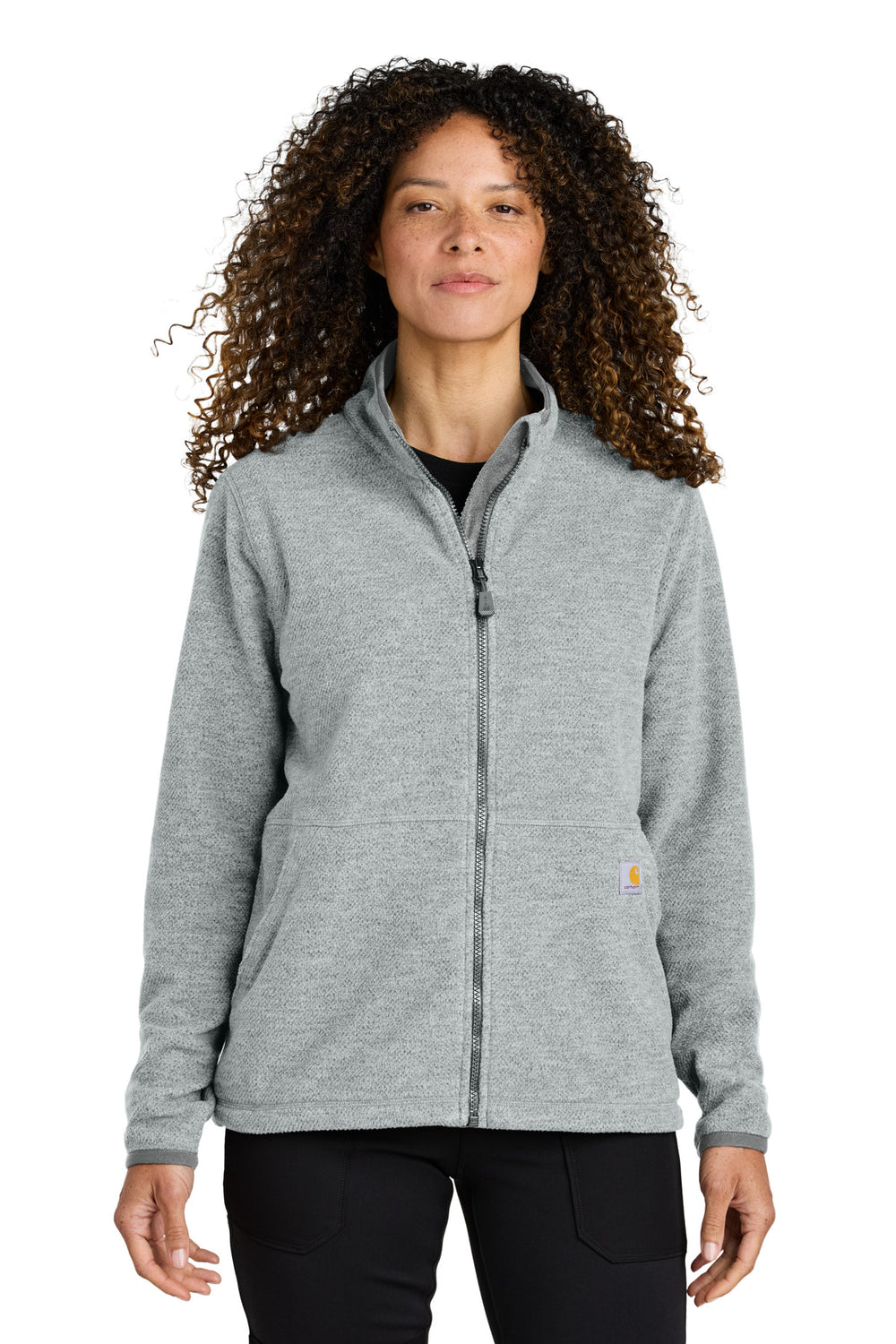 Carhartt® Women’s Textured Full-Zip Fleece Jacket - Heather Grey - XS