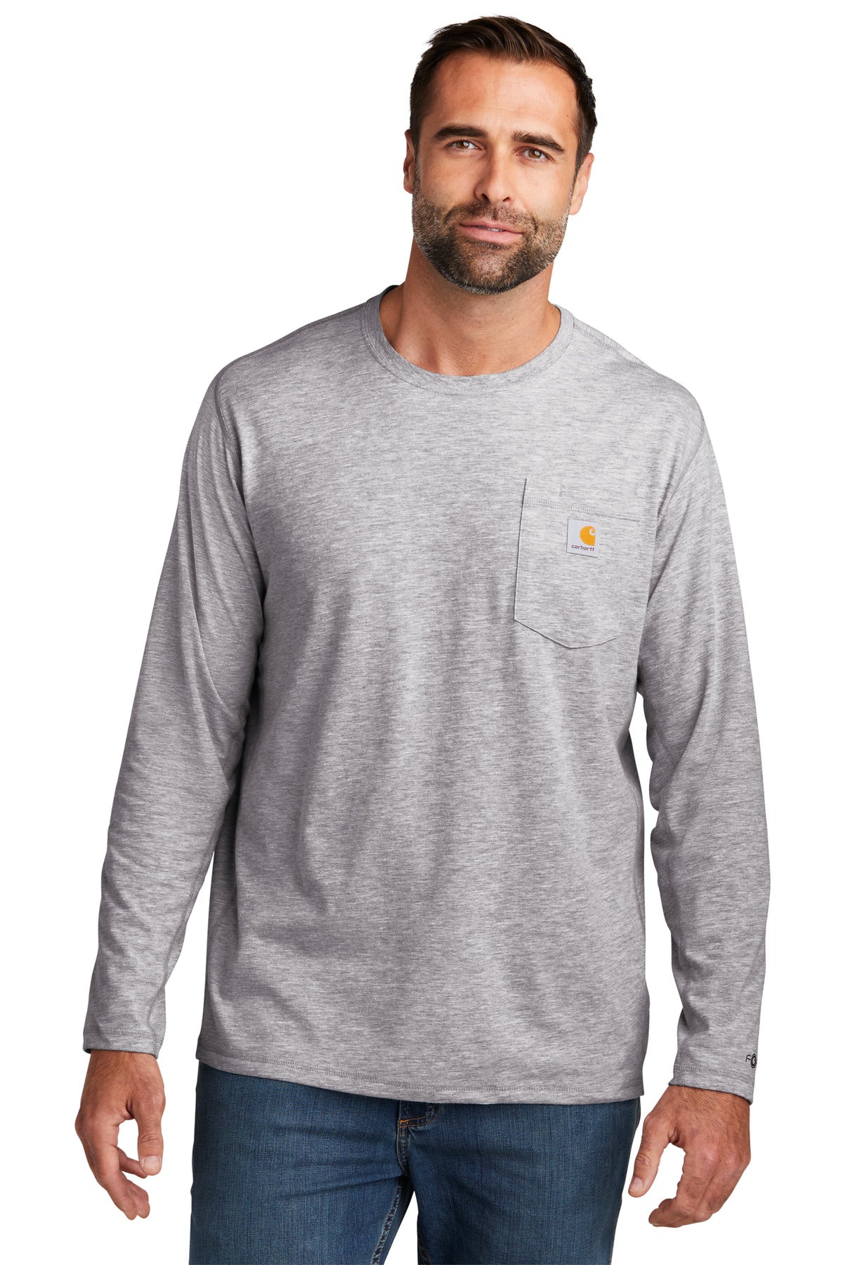 Carhartt Force® Long Sleeve Pocket T-Shirt - Heather Grey - S