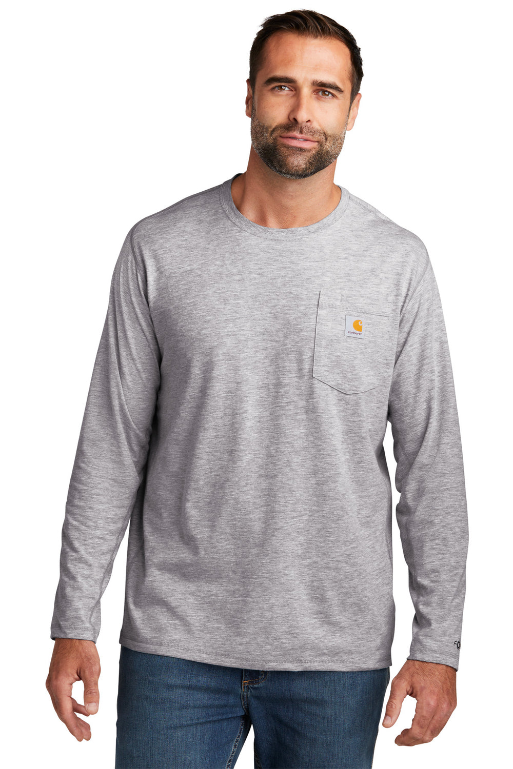 Carhartt Force® Long Sleeve Pocket T-Shirt - Heather Grey - S