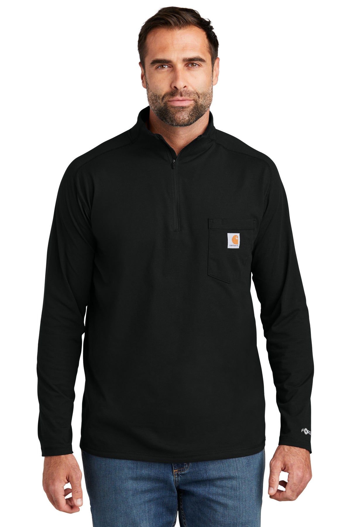 Carhartt Force® 1/4-Zip Long Sleeve T-Shirt - Black - S