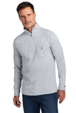 Carhartt Force® 1/4-Zip Long Sleeve T-Shirt - Heather Grey - S