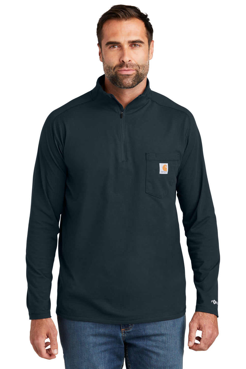 Carhartt Force® 1/4-Zip Long Sleeve T-Shirt - Navy - S