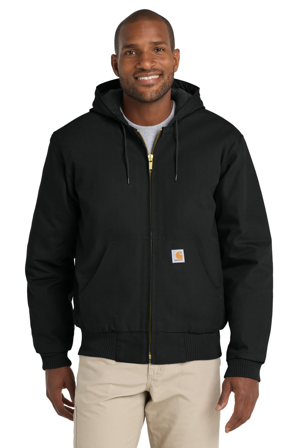Carhartt® Quilted-Flannel-Lined Duck Active Jac - Black - S
