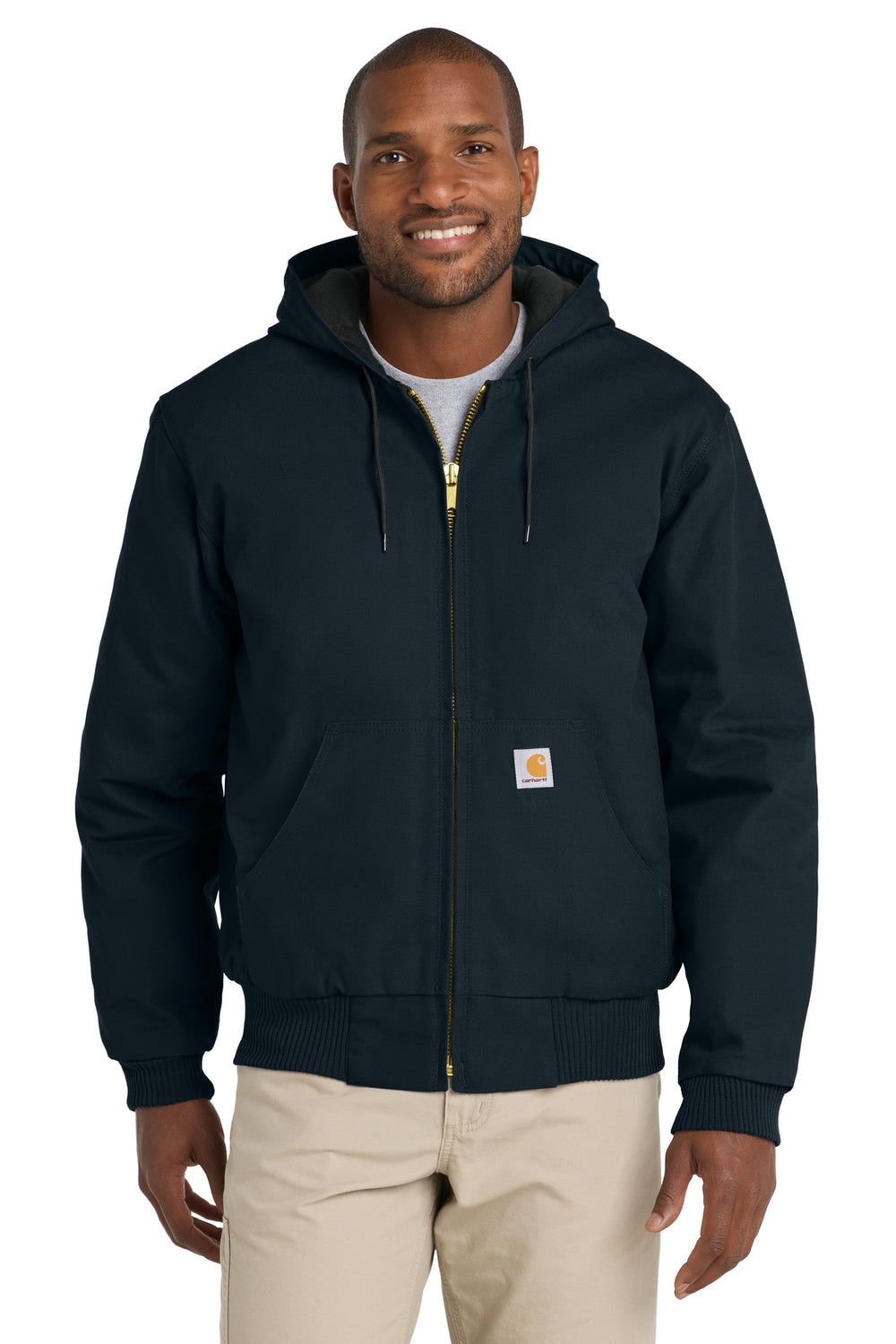 Carhartt® Quilted-Flannel-Lined Duck Active Jac - Dark Navy - S