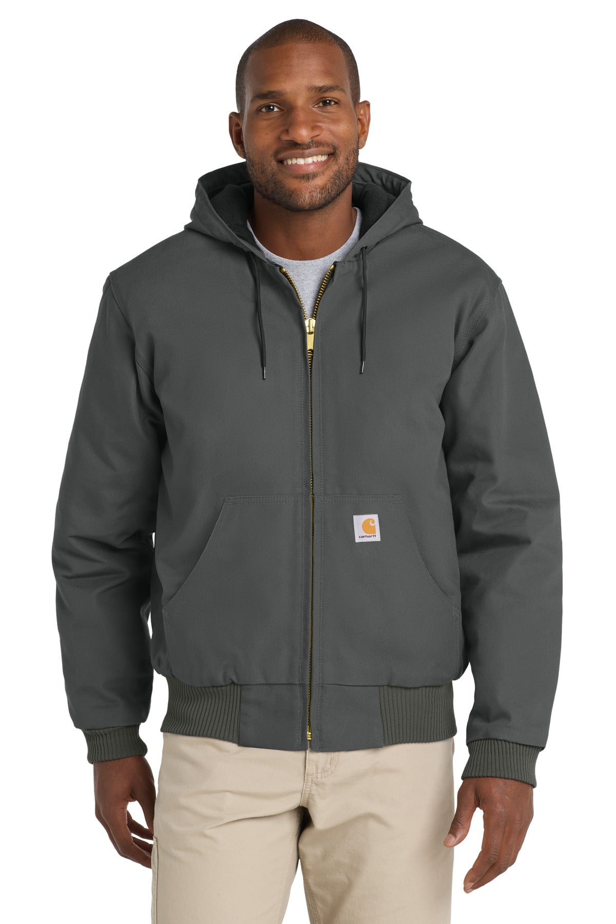 Carhartt® Quilted-Flannel-Lined Duck Active Jac - Gravel - S