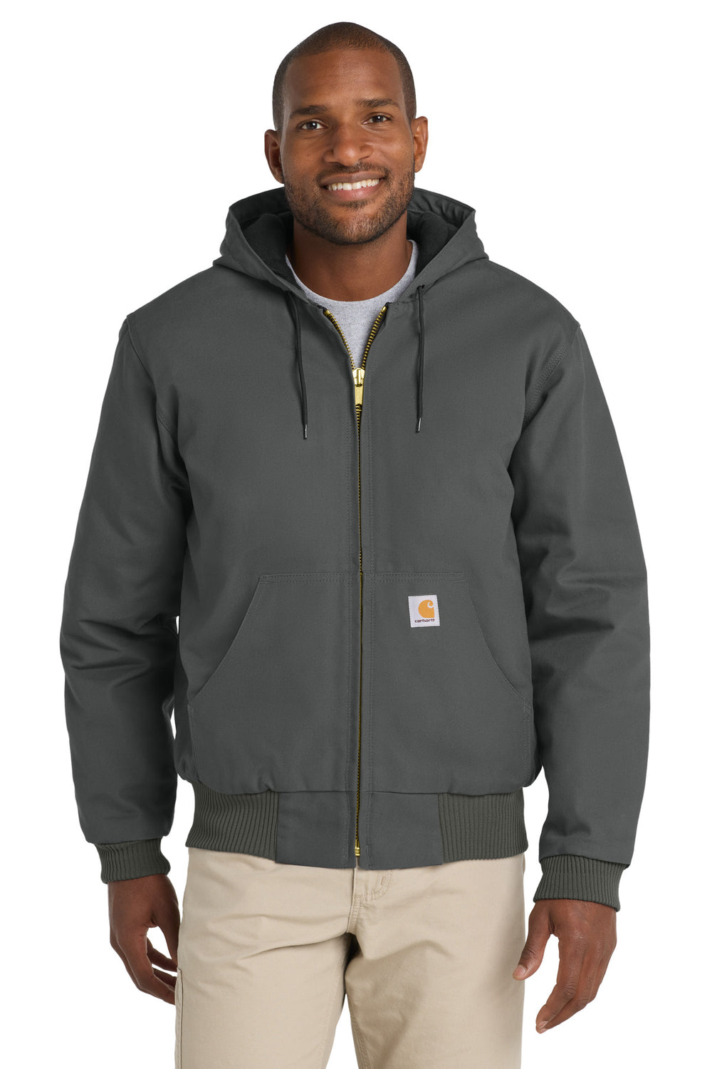 Carhartt® Quilted-Flannel-Lined Duck Active Jac - Gravel - S