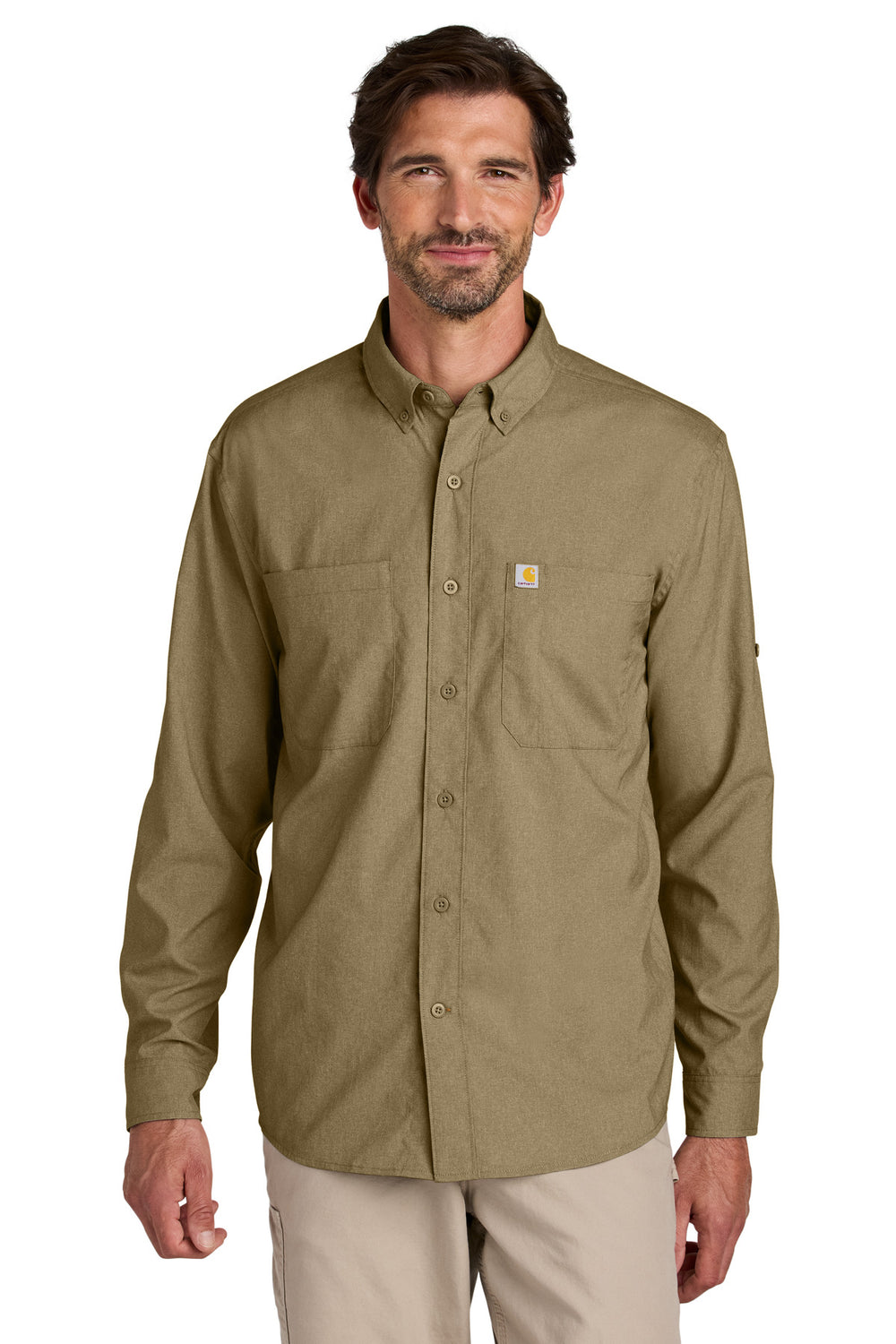 Carhartt Force® Sun Defender™ Long Sleeve Shirt - Dark Khaki - S
