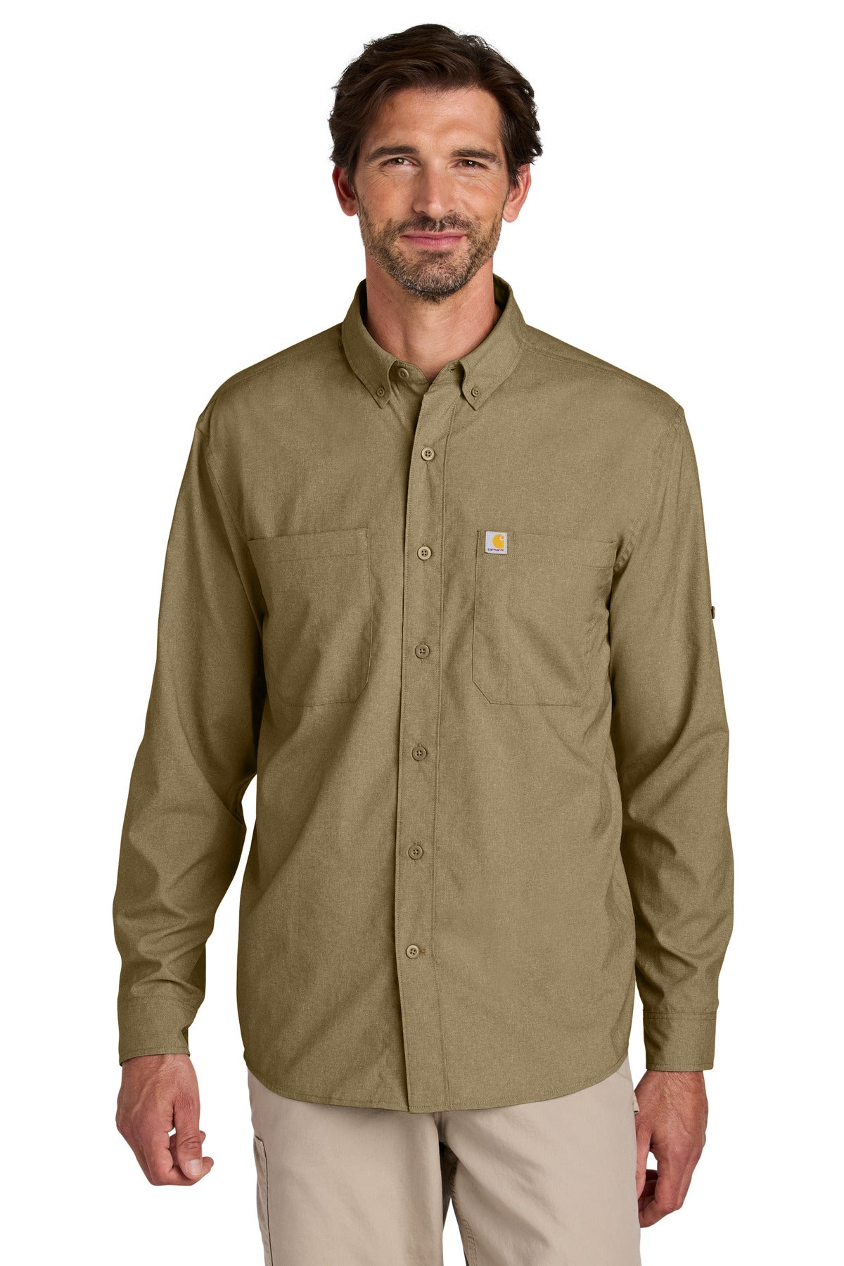Carhartt Force® Sun Defender™ Long Sleeve Shirt - Dark Khaki - S