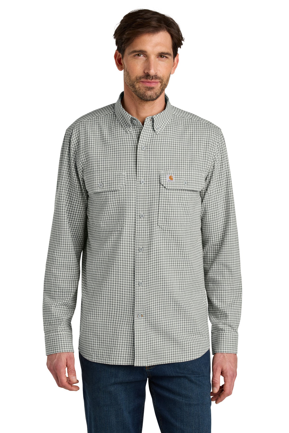 Carhartt® Rugged Flex® Plaid Long Sleeve Shirt - Check Steel Malt - S