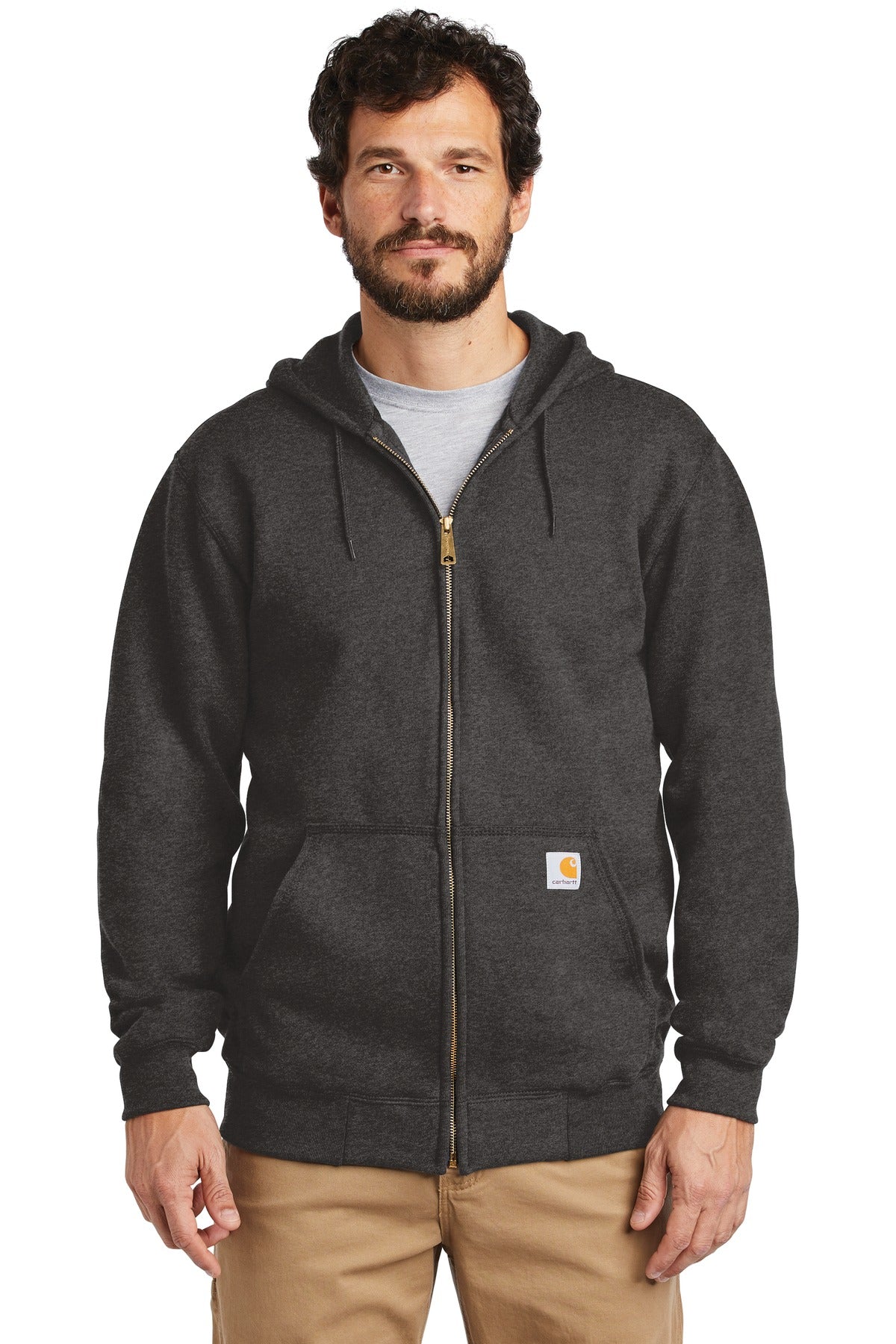 Carhartt® Midweight Hooded Zip-Front Sweatshirt - Carbon Heather - S