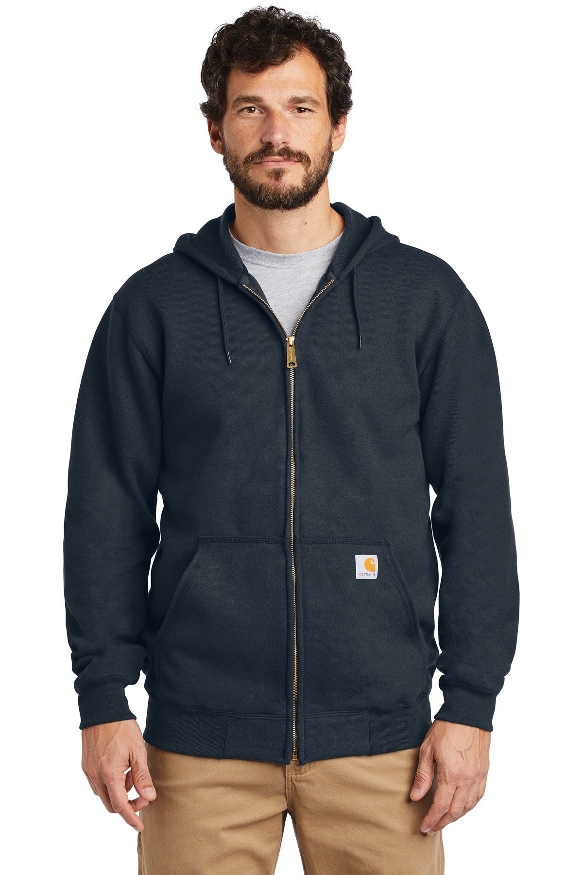 Carhartt® Midweight Hooded Zip-Front Sweatshirt - New Navy - S