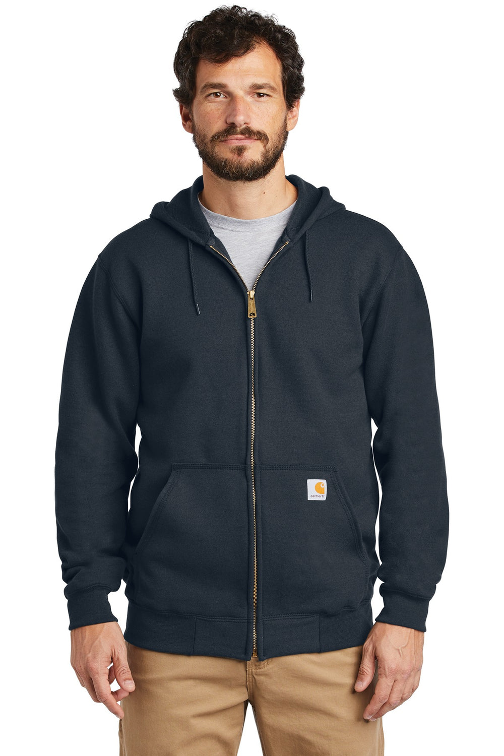 Carhartt® Midweight Hooded Zip-Front Sweatshirt - New Navy - S