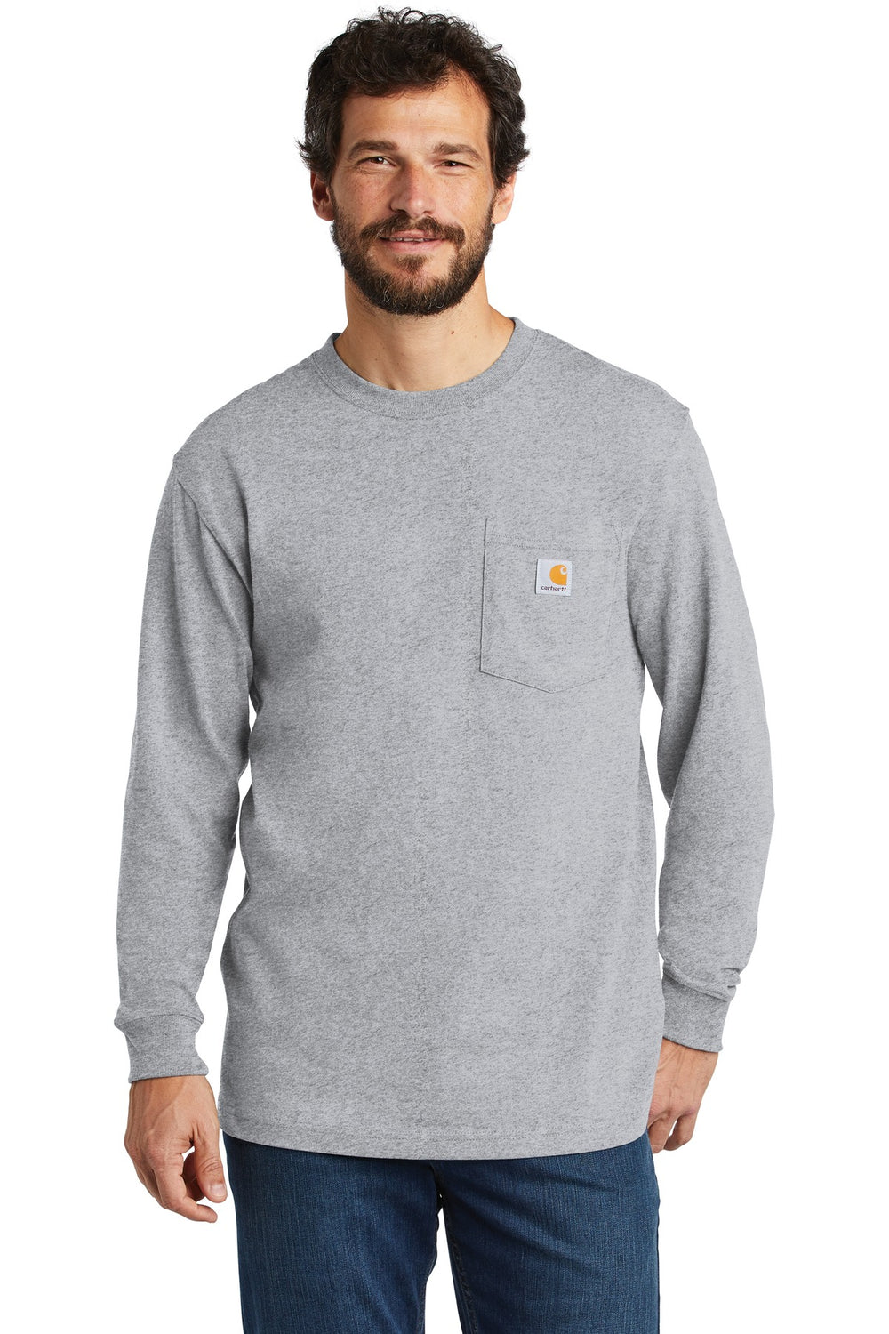 Carhartt® Workwear Pocket Long Sleeve T-Shirt - Heather Grey - S