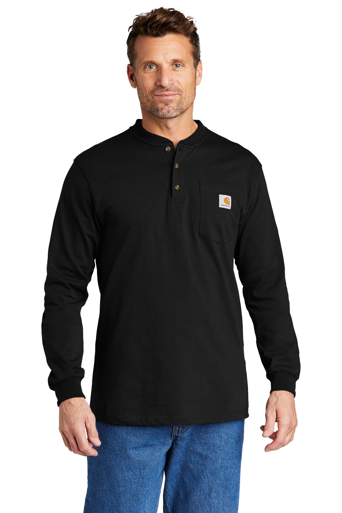 Carhartt® Long Sleeve Henley T-Shirt - Black - S