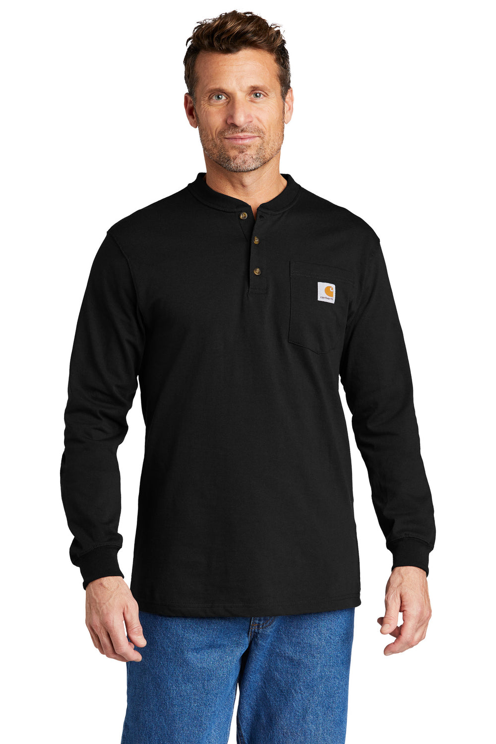 Carhartt® Long Sleeve Henley T-Shirt - Black - S