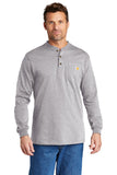 Carhartt® Long Sleeve Henley T-Shirt - Heather Grey - S