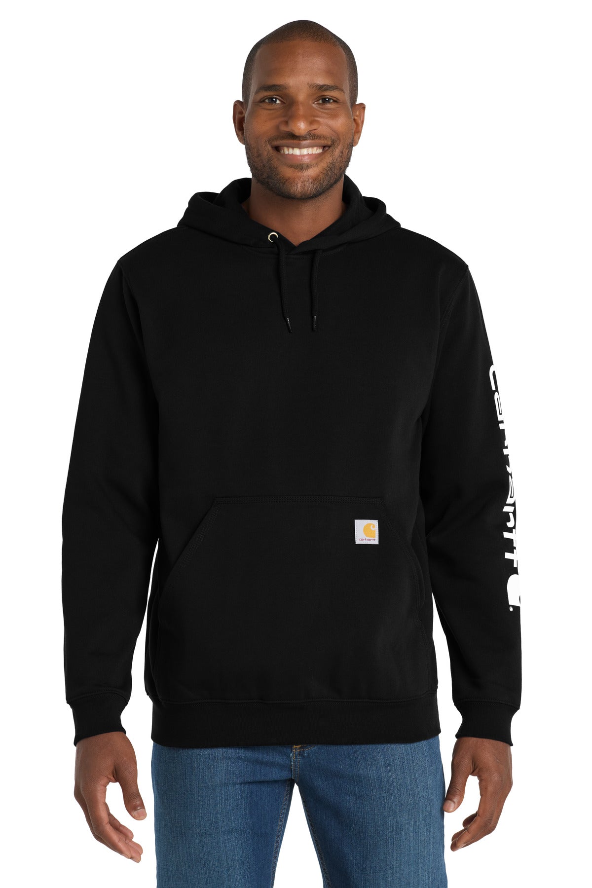 Carhartt® Midweight Hooded Logo Sweatshirt - Black - S