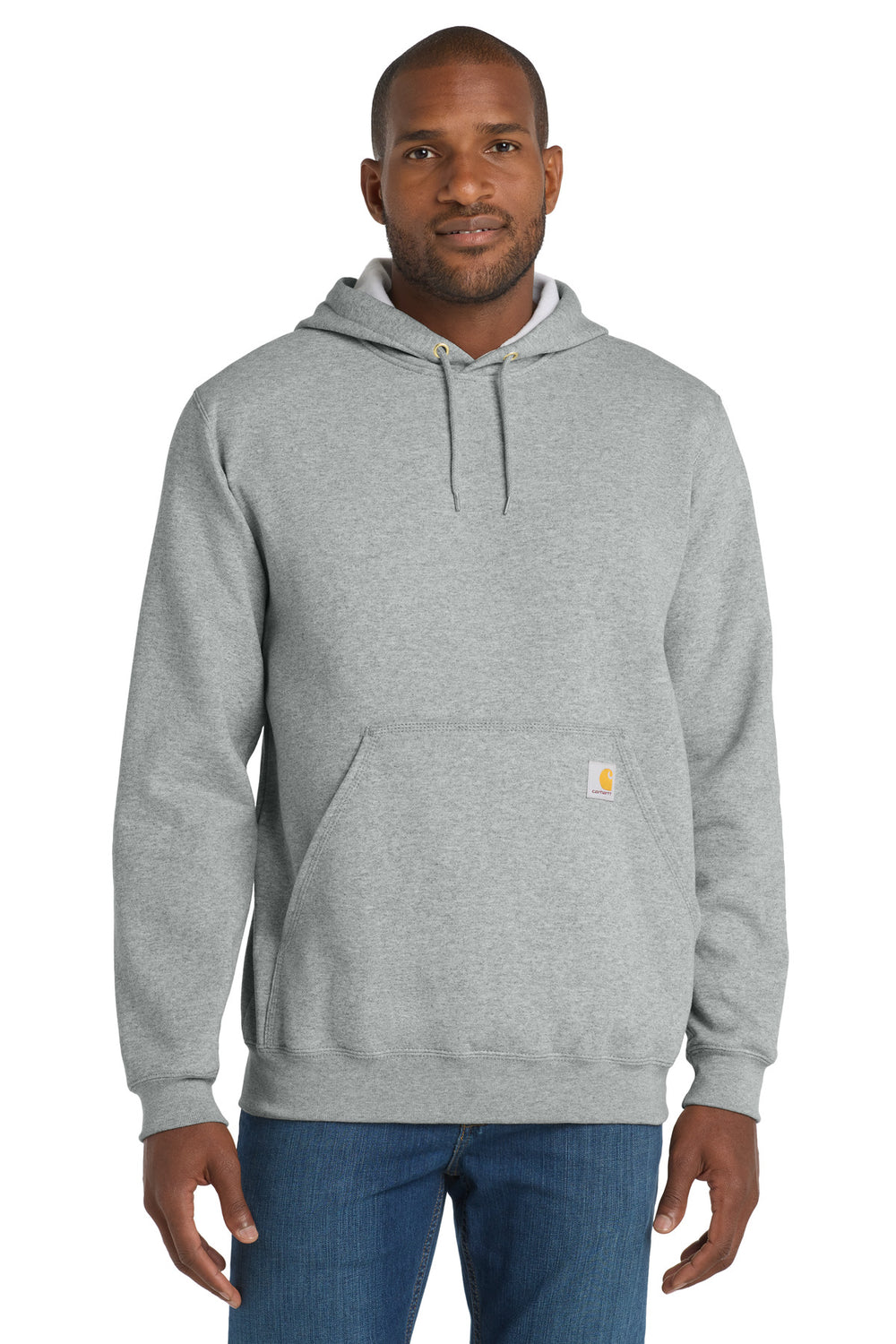Carhartt® Midweight Hooded Logo Sweatshirt - Heather Grey - S