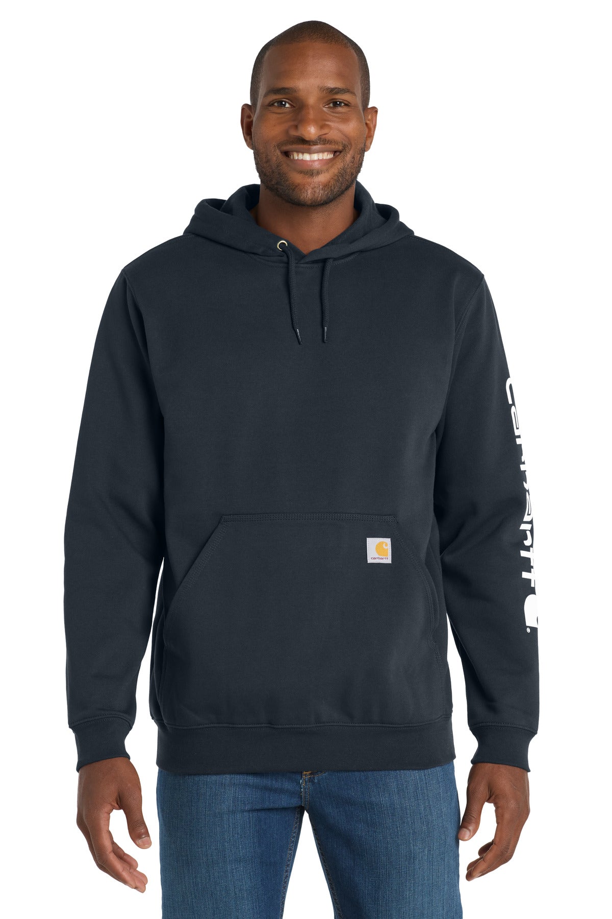 Carhartt® Midweight Hooded Logo Sweatshirt - New Navy - S