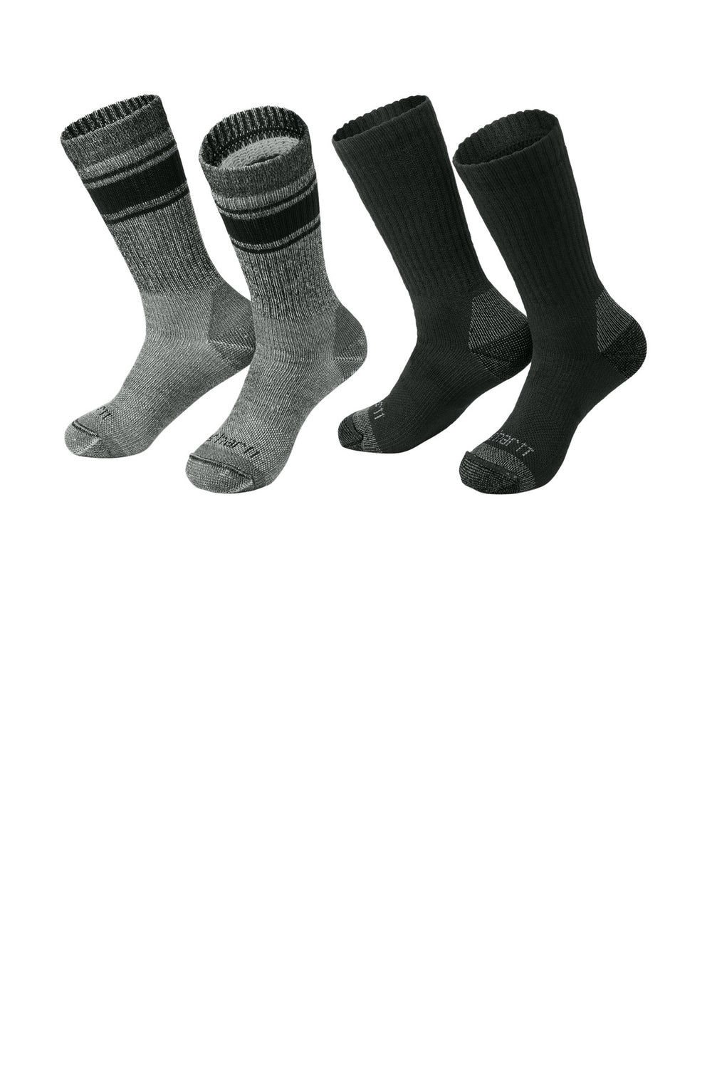 Carhartt® Heavyweight Crew Sock (4-Pack) - Assorted Black and Charcoal - L