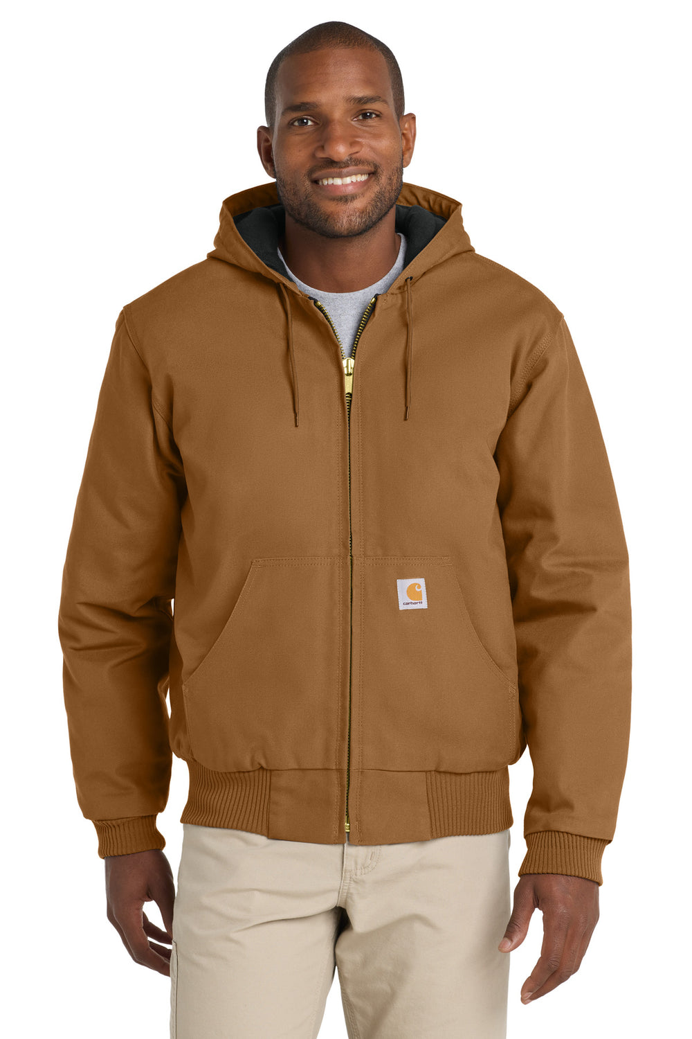 Carhartt® Tall Quilted-Flannel-Lined Duck Active Jac - Carhartt Brown - MT