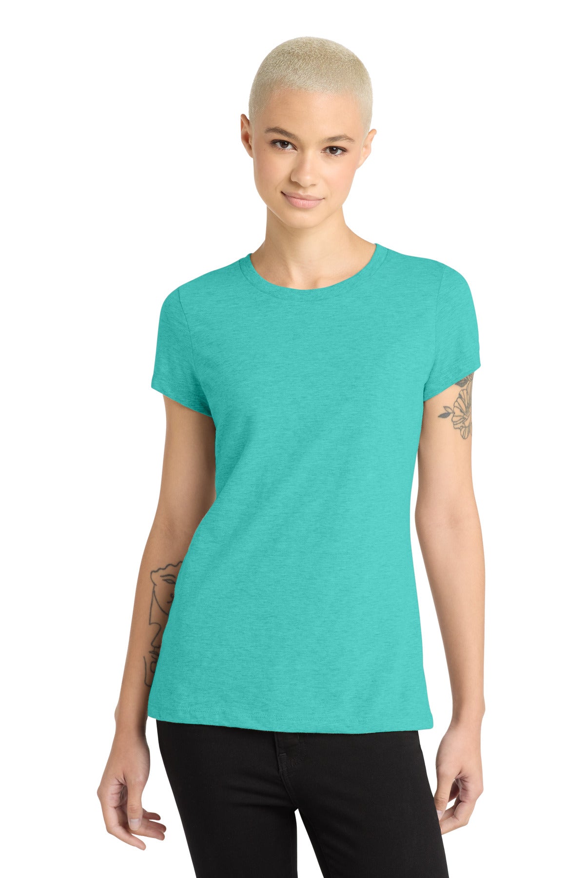 District® Women’s Perfect Blend® CVC Tee - Aqua Heather - 3XL