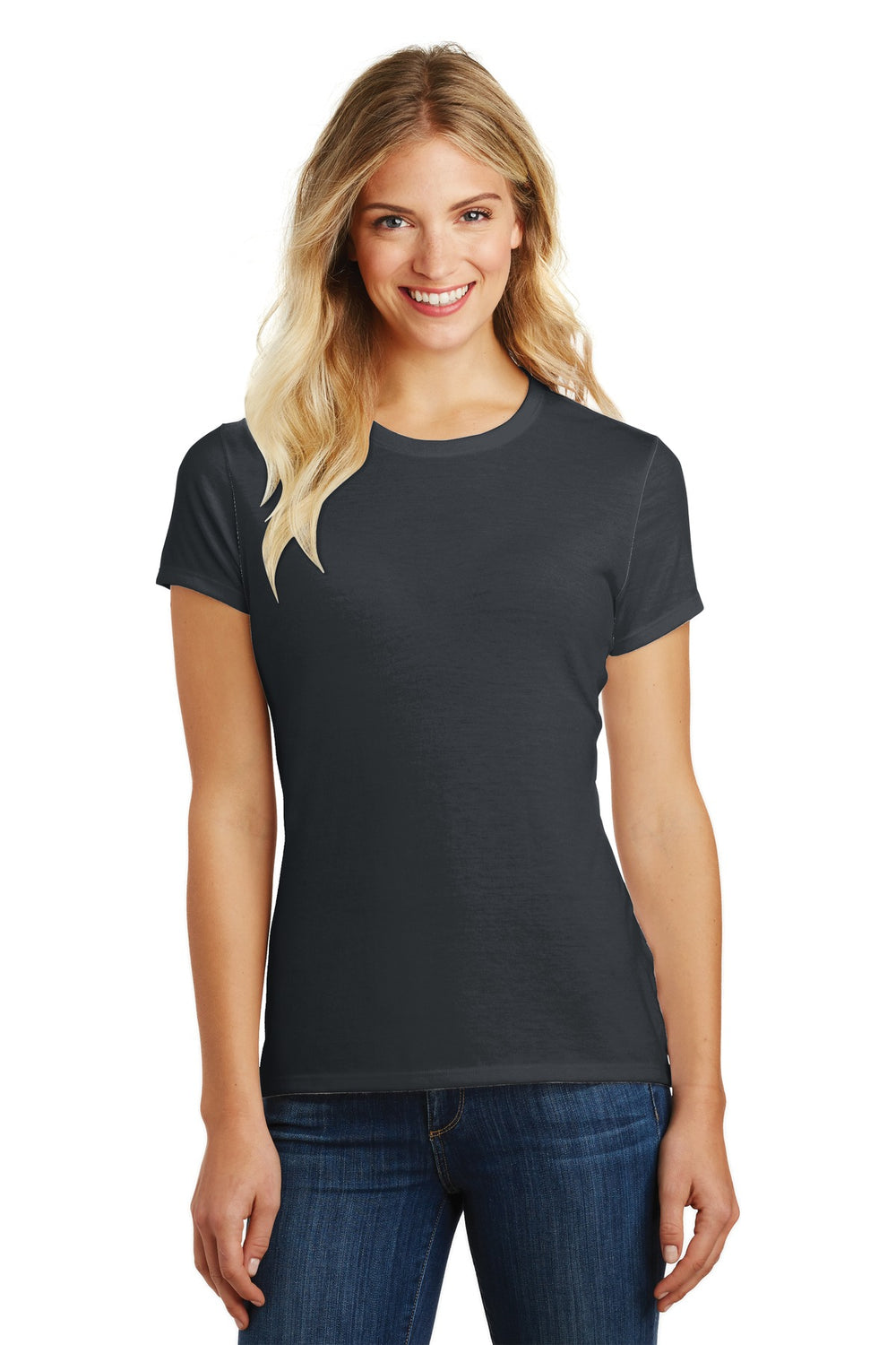 District® Women’s Perfect Blend® CVC Tee - Charcoal - XS