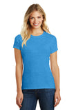 District® Women’s Perfect Blend® CVC Tee - Heathered Bright Turquoise - XS