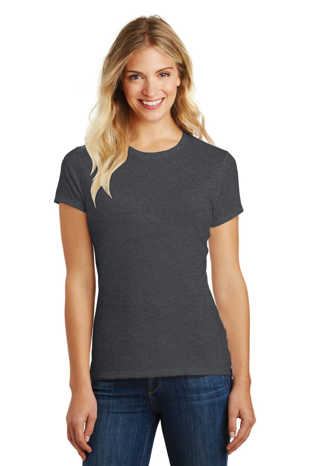 District® Women’s Perfect Blend® CVC Tee - Heathered Charcoal - XS