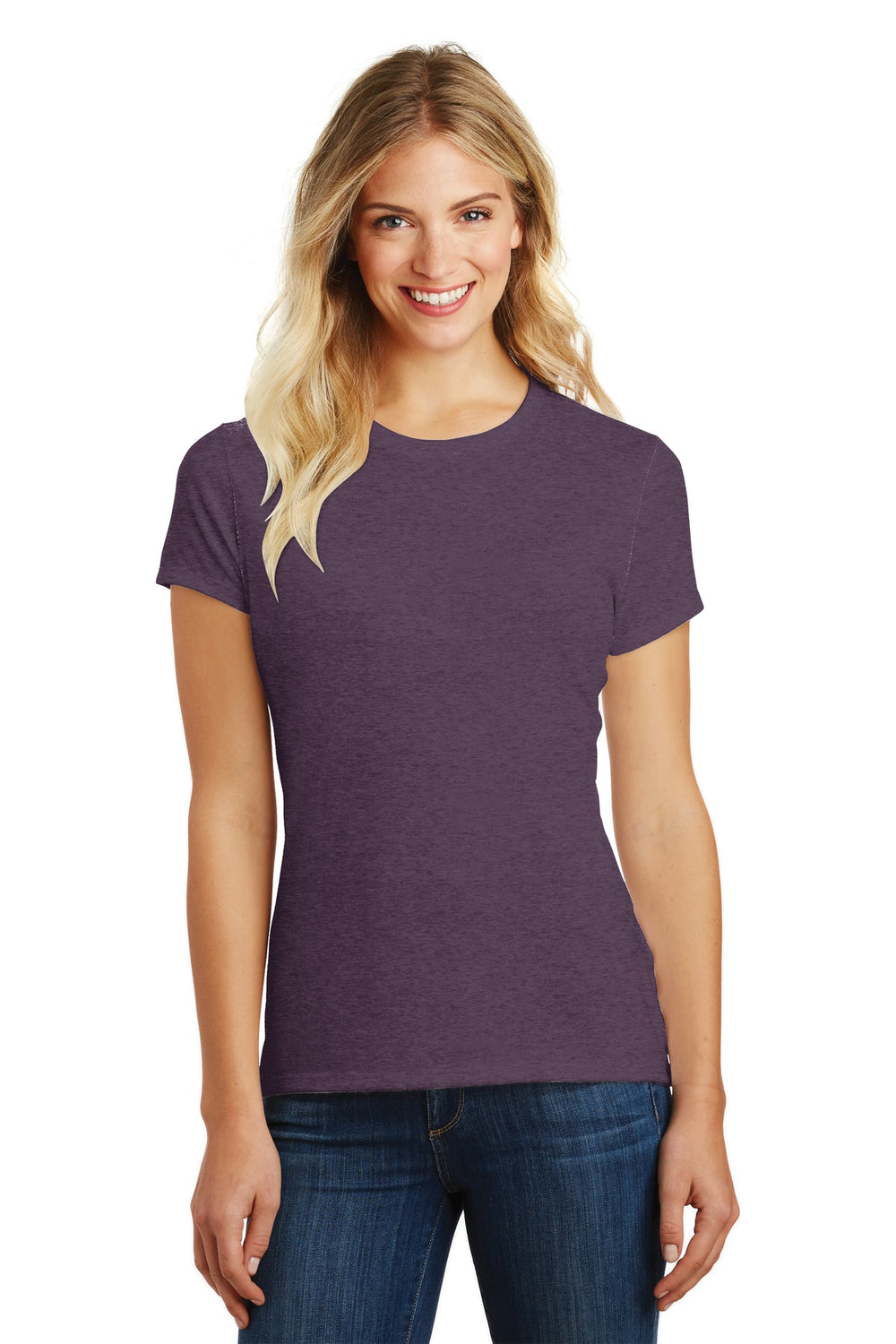 District® Women’s Perfect Blend® CVC Tee - Heathered Eggplant - XS