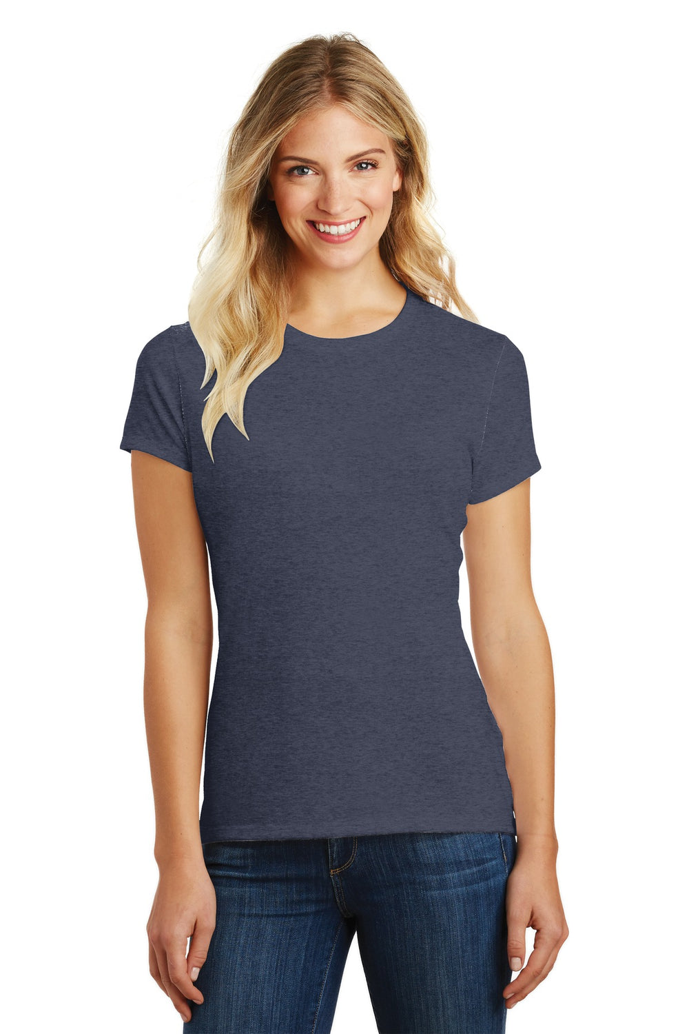 District® Women’s Perfect Blend® CVC Tee - Heathered Navy - XS