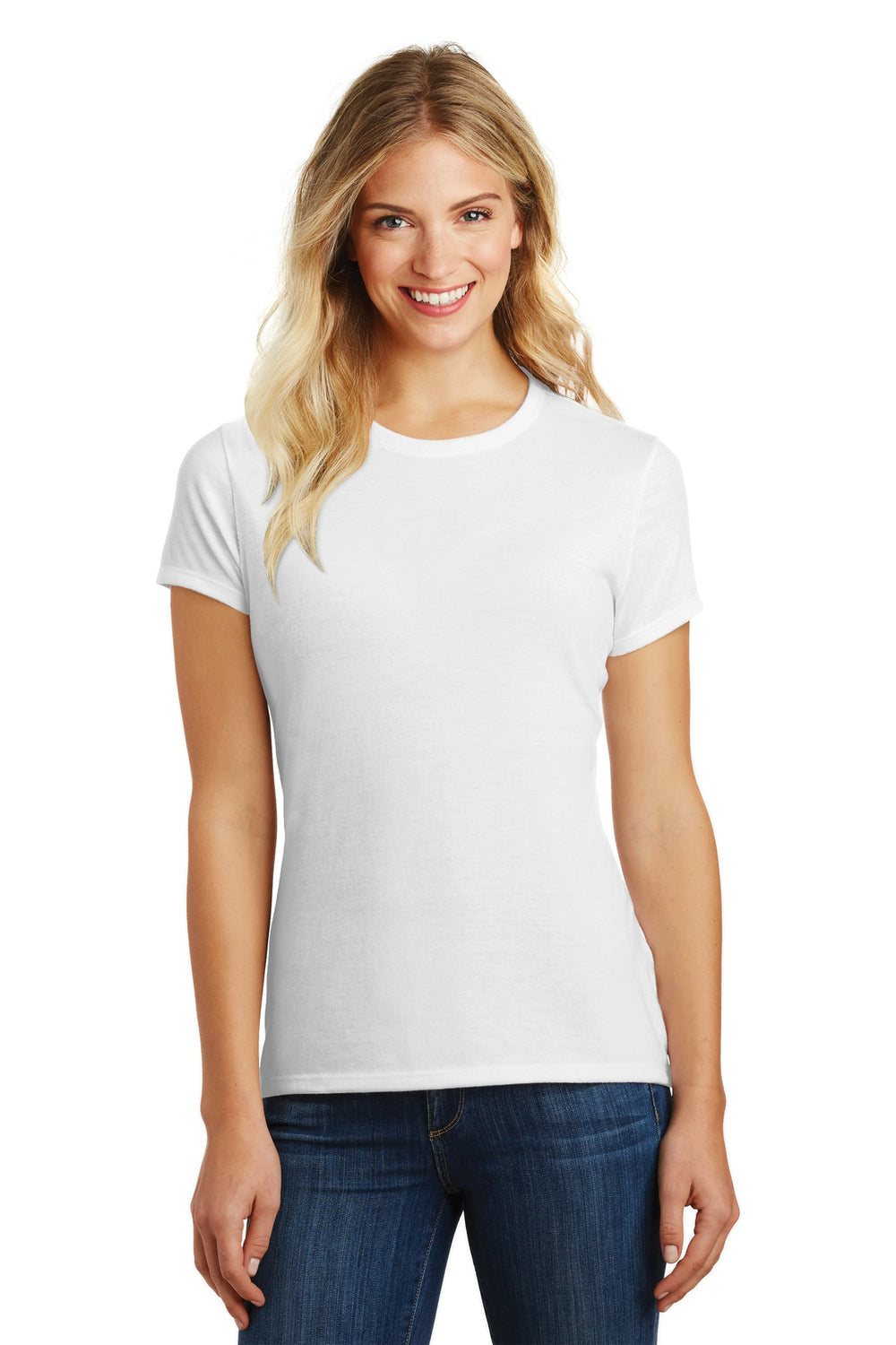 District® Women’s Perfect Blend® CVC Tee - White - XS