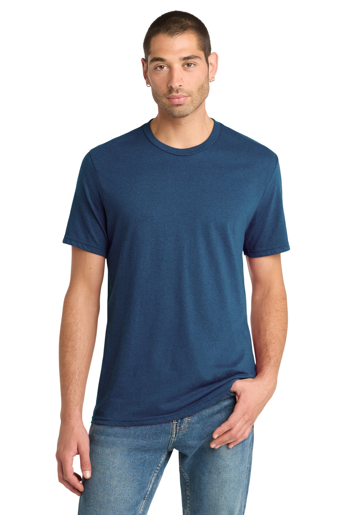 District® Perfect Blend® CVC Tee - Deep Royal Fleck - XS