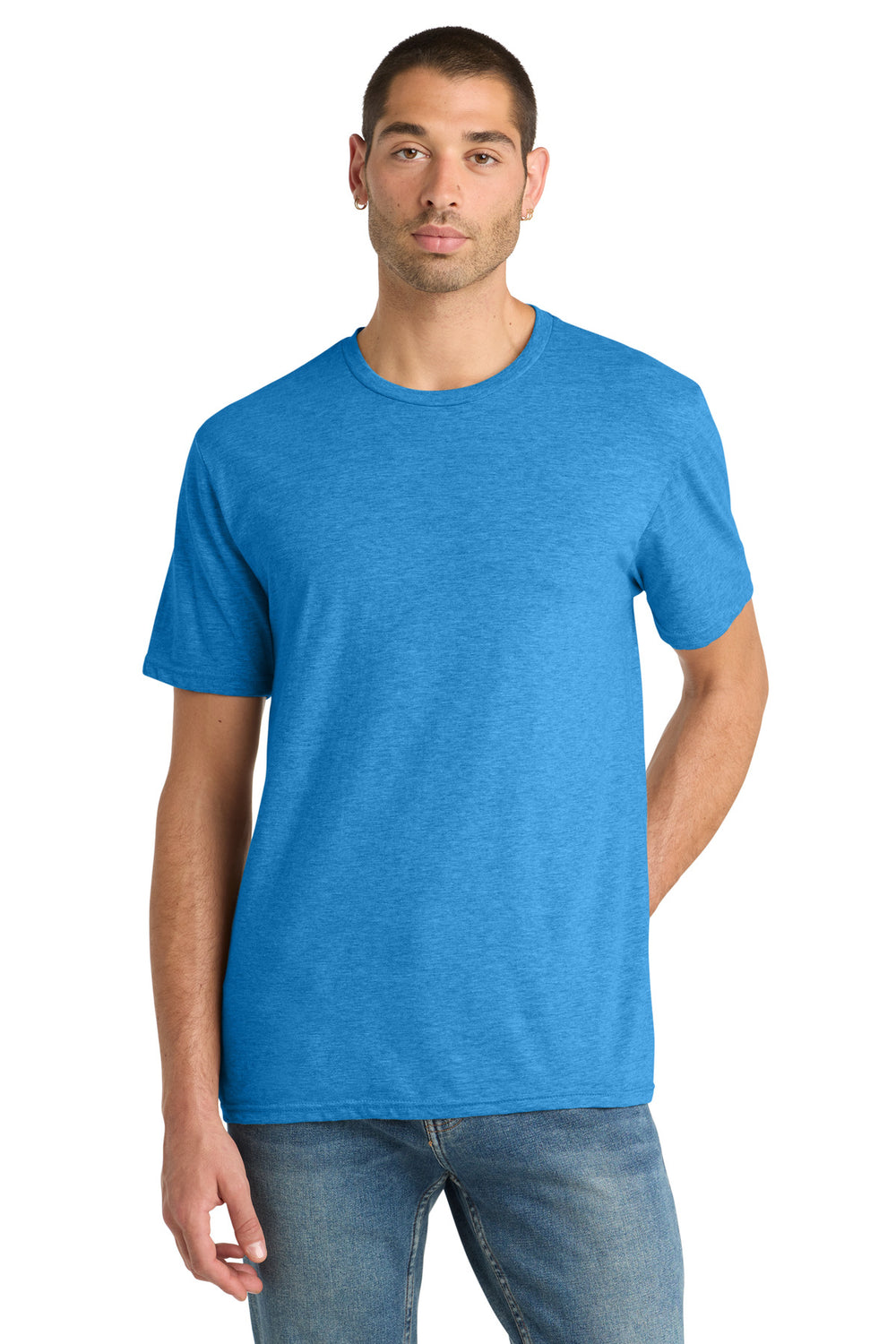 District® Perfect Blend® CVC Tee - Heathered Bright Turquoise - XS
