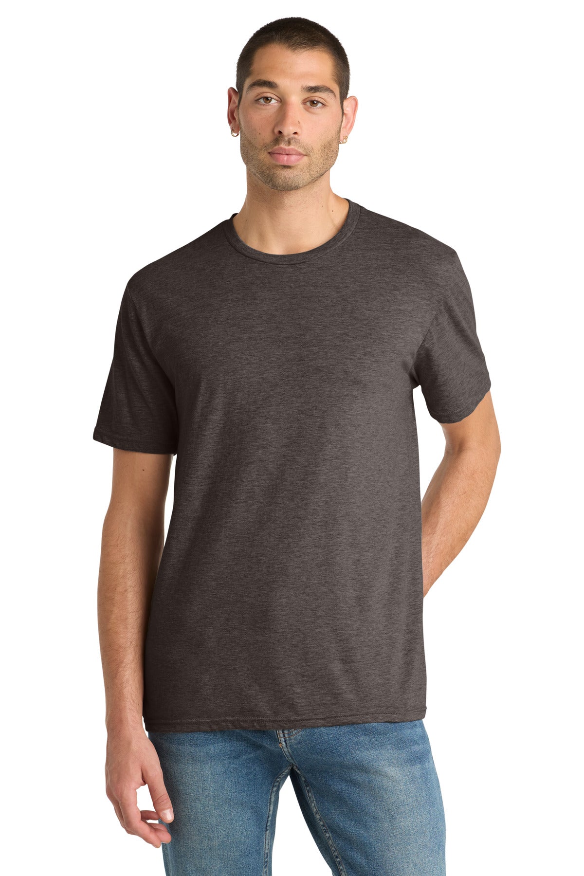District® Perfect Blend® CVC Tee - Heathered Brown - XS