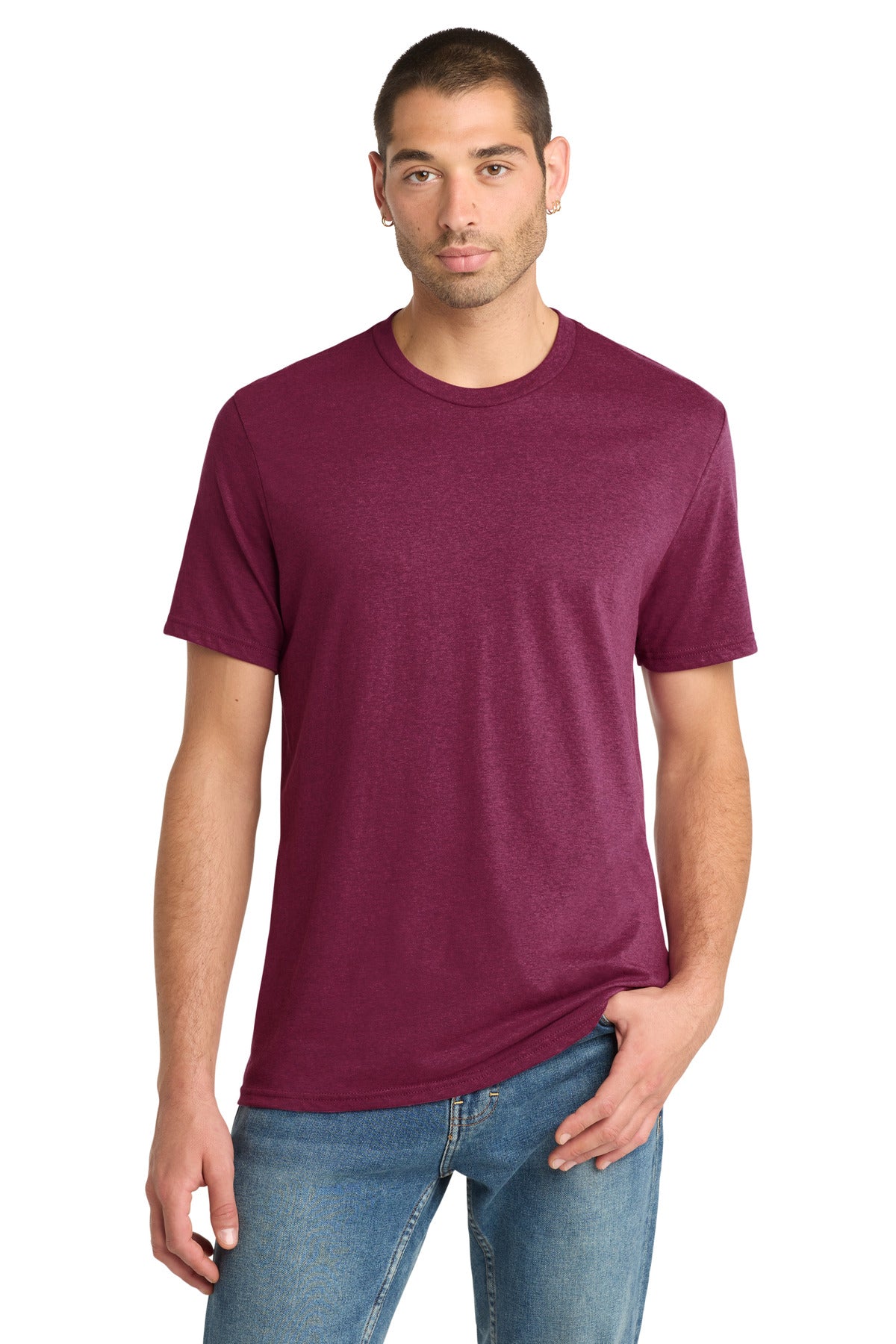 District® Perfect Blend® CVC Tee - Raspberry Fleck - XS
